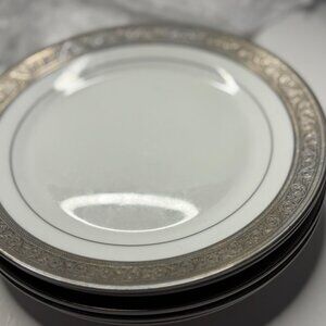 Royal Sheffield China Platinum 102004 Salad Plates Set of 5 Elegant Trim